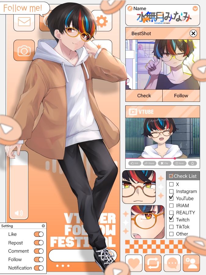 M1n4duk1's tweet photo. ゆるっと生きてるVtuber☻
ポケモンとFPSが好きなまったり系ゲーマーVtuberの水無月みなみです！
積みゲー全消化が人生の目標☂🌶️
配信見に来てくれると嬉しいな✌️

☂Youtube🌶️
https://t.co/AFIu0DyCMH

☂マシュマロ🌶️
https://t.co/HLsMekLHDY

☂タグ🌶️
FA：#みなみなあーと
配信：#らいぶみなみ https://t.co/nisIAwaQGs