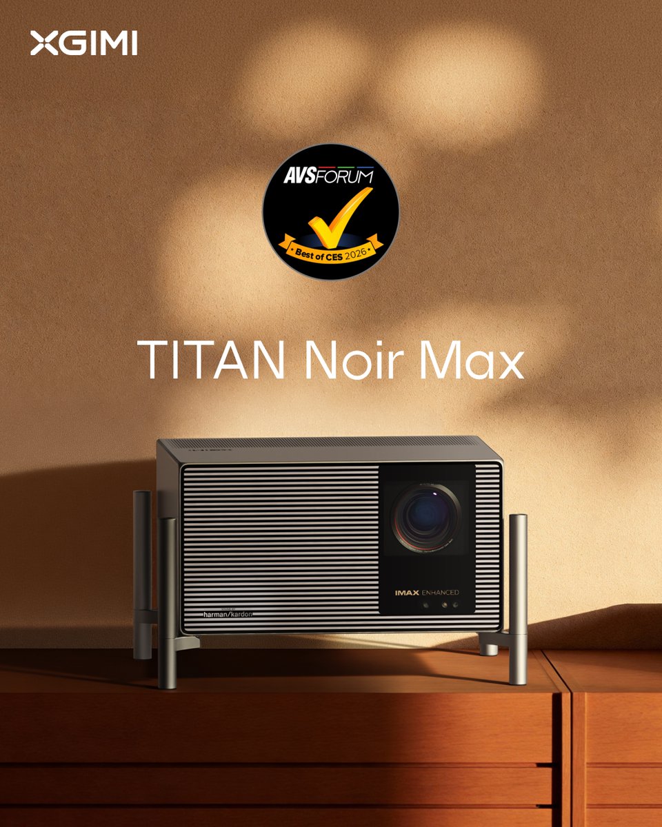 XGIMITech's tweet image. Acclaim from AVS Forum. Praise from What Hi-Fi.  
Titan Noir Max — officially recognized for redefining what home cinema can be.  

#TITANNoirMax #XGIMI #Award #HomeTheater #AVSForum #WhatHiFi