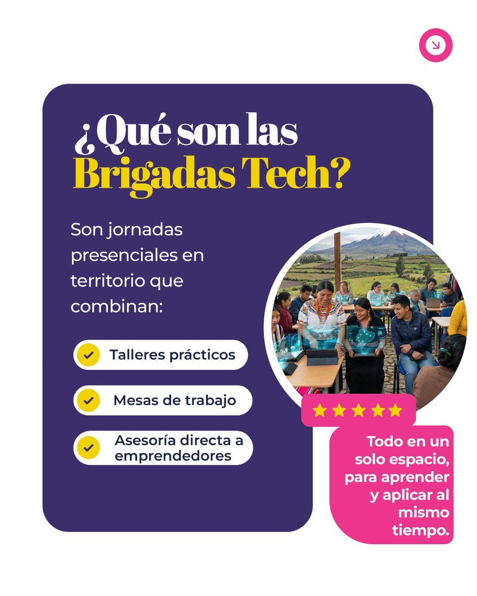 Telecom_Ec's tweet photo. 👌 ¡Convierte la tecnología en una oportunidad real!
Conoce la iniciativa de Mintel con las #BrigadasTech , un despliegue territorial en donde podrás:
🧵 https://t.co/qFRV3k9JHf
