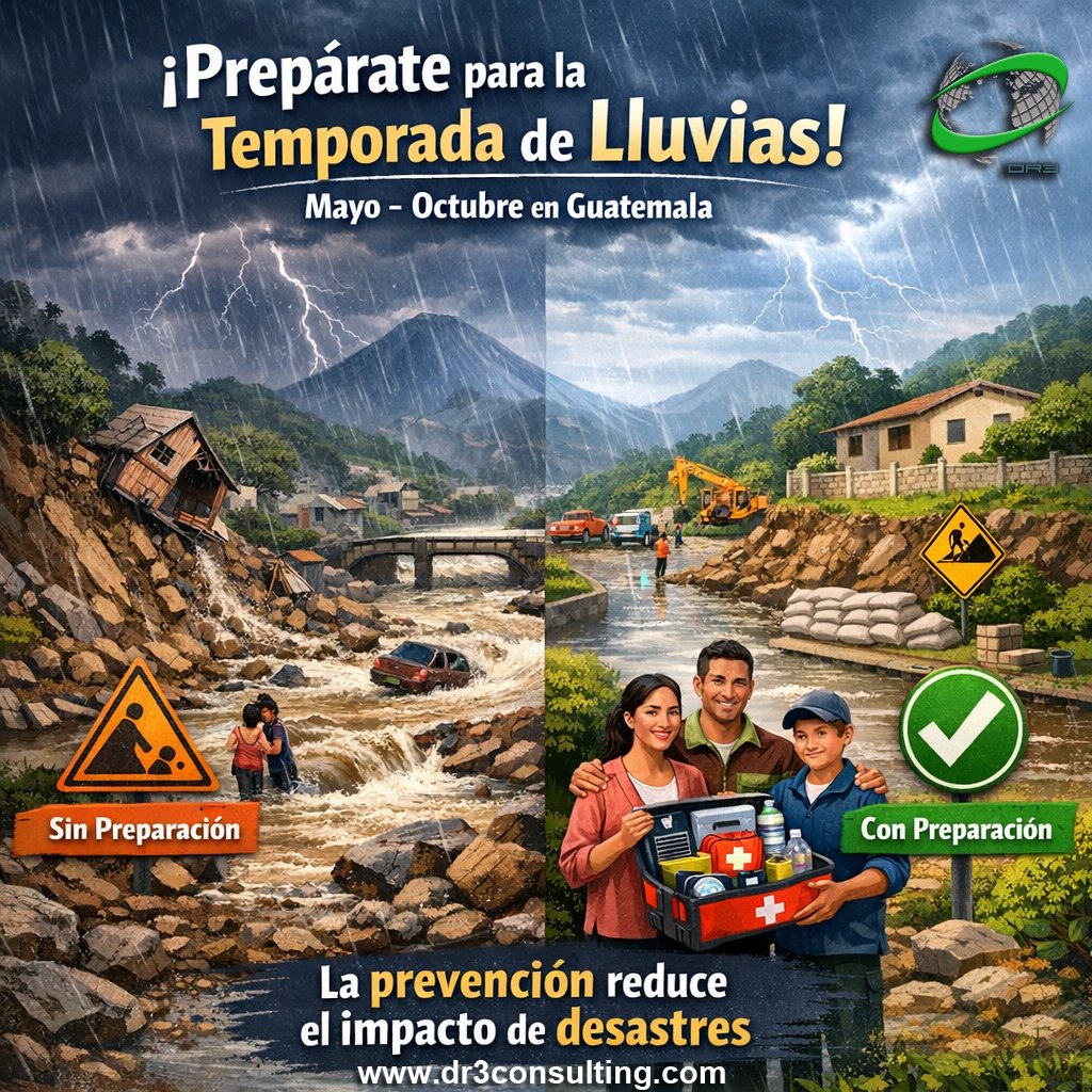 La temporada de lluvias inicia en mayo y se extiende hasta octubre. Cada año, las lluvias traen consigo riesgos de inundaciones, deslizamientos y otros desastres.

Pero podemos reducir su impacto preparándonos desde ahora. #PrevenirEsVivir #LluviasGT