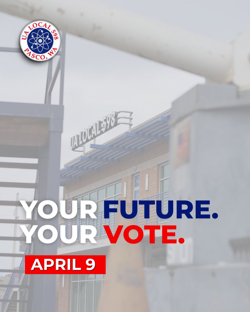 UALocal598's tweet photo. Wage allocations matter.
Join us at the April 9 Union Meeting as we vote on upcoming wage allocations. When we stand together and participate, we protect the strength of our trade and our future.
#Local598 https://t.co/vngAdVi3S6