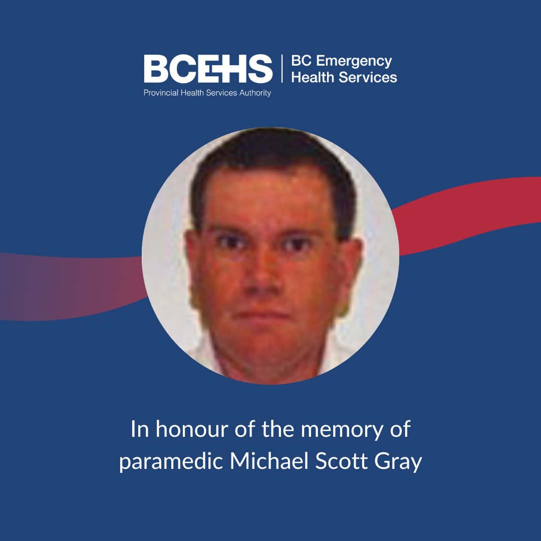 BC_EHS's tweet photo. Today we honour the memory of Michael (Mike) Scott Gray. The 39-year-old #paramedic and 11-year veteran of BCEHS died suddenly from a medical condition on April 8, 2008, just after transporting a #patient to VGH. #LODD #InMemoriam https://t.co/UFaZrj3sMV