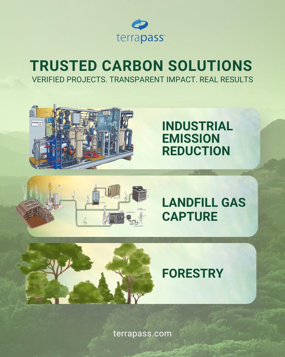 terrapass's tweet photo. Reducing carbon emissions should be transparent, measurable, and credible.

That is why Terrapass focuses on verified environmental projects and clear reporting.

For years, individuals and businesses across the world have trusted Terrapass to support their sustainability efforts.

From personal travel to corporate initiatives, we provide solutions that help customers support projects that reduce carbon emissions.

No gimmicks. Just real progress by verified projects and transparent information.

If you are looking to take action on your carbon footprint, Terrapass is here to help.

#Terrapass #CarbonSolutions #Sustainability