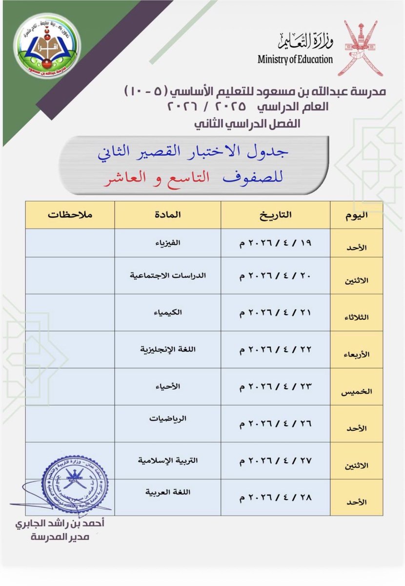 مدرسة عبدالله بن مسعود /سمائل tweet media
