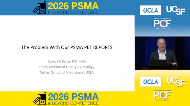 urotoday's tweet image. The problem with our reports. Presentation by Robert Reiter, MD, MBA @UCLA,  discussing the gap between how nuclear medicine physicians report PSMA PET findings and what urologists need to make treatment decisions. #WatchNow &amp;gt; bit.ly/4sdH94x @PSMAconference #PSMA26