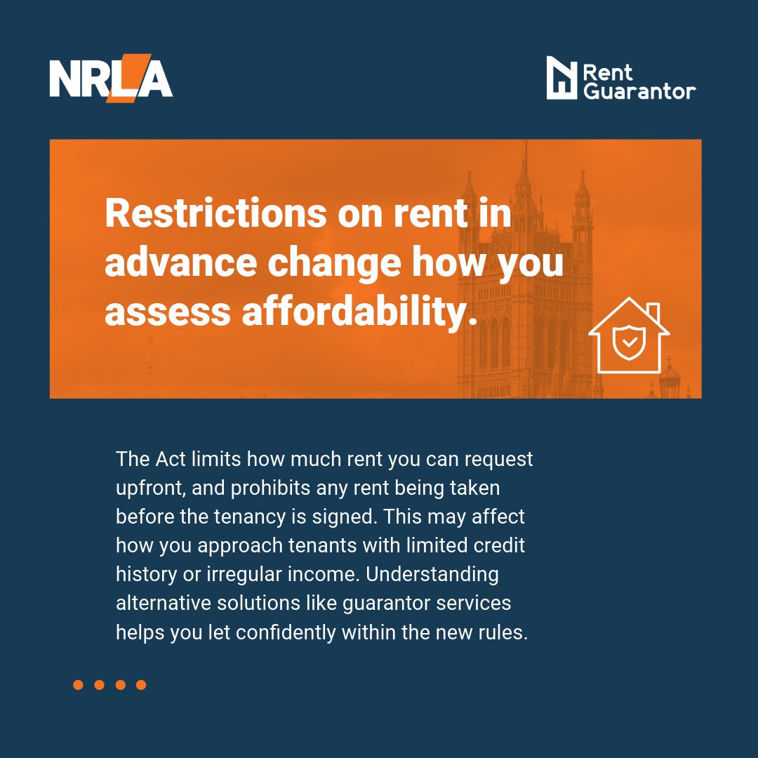 NRLAssociation's tweet photo. 📢 Renters' Rights Webinar: Getting ready for new tenancies

From 1 May 2026, the way you create new tenancies will change fundamentally. All new tenancies must be assured periodic tenancies, new advertising and discrimination rules apply from the moment you list a property, and there are restrictions on how much rent you can request in advance.

Join the NRLA's experts and our partners @RentGuarantor for this essential webinar as we guide you through the changes and answer your questions ahead of the Act coming into force on 1 May 2026.

🗓️ Date: 15 April 2026
⏰ Time: 11:00am – 12:00pm
👉 Reserve your spot today: https://t.co/HrkiSF85pM
🎟️ During April, our Renters' Rights webinars are open to all to support the sector to prepare for the Act.

#NRLA #LandlordResources #RentersRightsAct