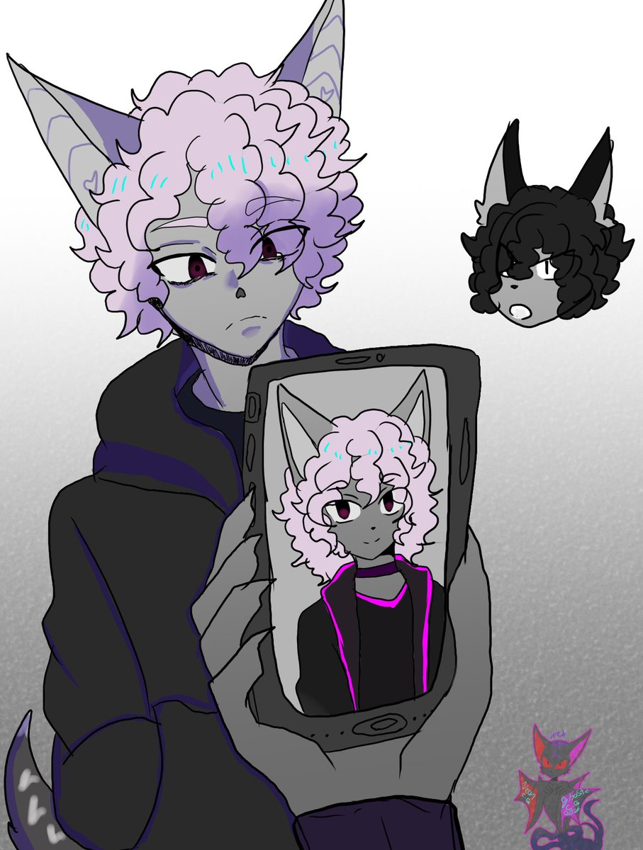 Clarkson ?
Phantom showing him his old photo of him 
:
:
:
:
:#neonart #personalart #ocs #anthroart #darkskin #femboy #neonaesthics #blacknwhiteart