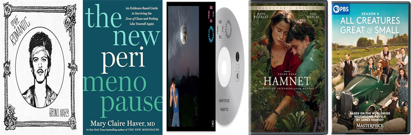 SharonLibraryMA's tweet photo. This week the Sharon Public Library has 177 new books, seven new movies, and five new music CDs.  New items include The Romantic, The New Perimenopause, Hamnet, All Creatures Great &amp; Small, London Falling, The Running Man, and Revenge Prey. https://t.co/JJSzpxNJKu https://t.co/GliEl1larz