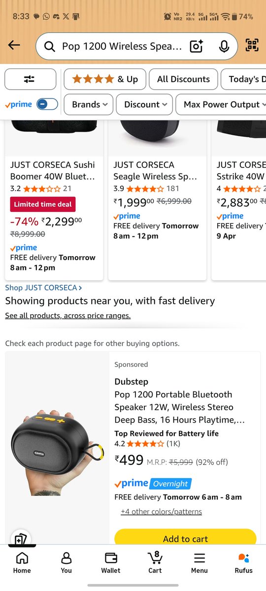 aakashac1's tweet photo. @dealztrendz Amazon pr bhi same price pr h https://t.co/NkFtC7SVB1