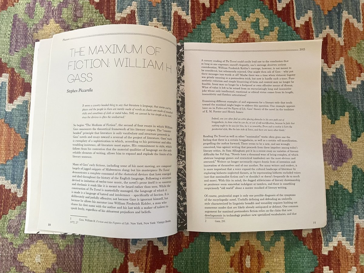spiccarella's tweet image. In honor of the new edition of The Tunnel I'm pleased, if ambivalent, to share the essay I wrote about it in 2015 for my friend's now defunct print-only zine. Read the essay if you want. Read the book if you know what's good for you.