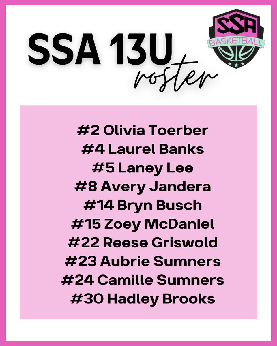 SSA_Girls_Hoops's tweet photo. Our 2026 13U team - ready to compete this SSA season! https://t.co/8ASqeVshz5