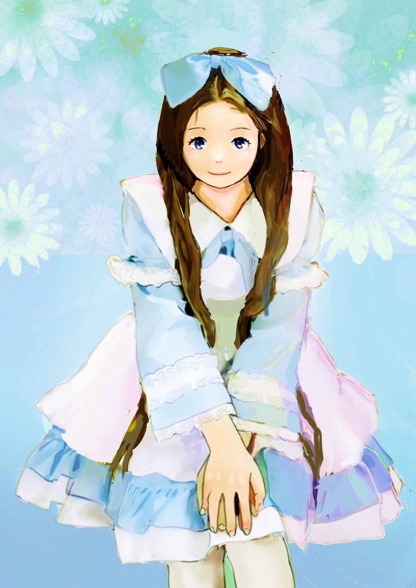 アリス画　色合い変えて2種 | SAI60 #pixiv pixiv.net/artworks/14331… 
＃イラスト練習中＃絵描きさんと繋がりたい
手直しx2