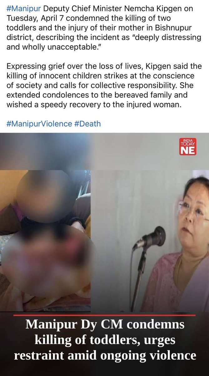 This woman became Deputy Chief Minister using the Kuki identity as a “Kuki Dy CM.” Yet she had no time to condemn the killing of two Kuki boys by Tangkhul militants in Ukhrul, but was quick to condemn the Tronglaobi incident.

Kuki leadership is increasingly appearing