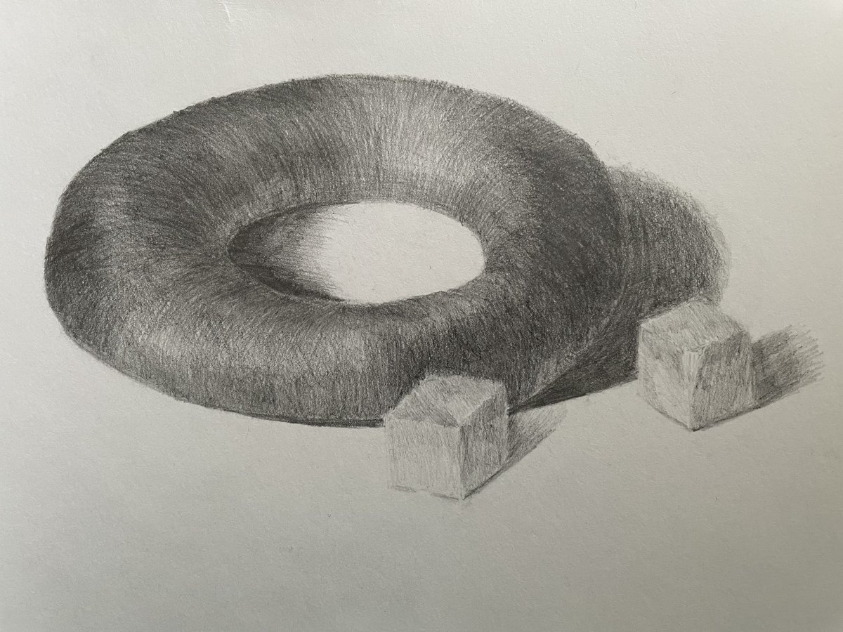 Finished study.

Bagel and two pieces of sugar.