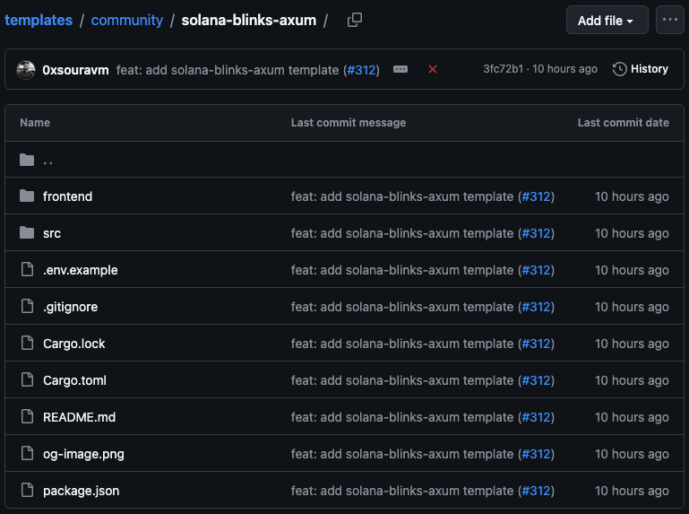 🚀Big news: our solana-blinks-axum template just got merged into the official <a href="/solana_devs/">Solana Developers</a> Templates repo!  

Clone it and ship Blinks in minutes.  

🔗github.com/solana-foundat…