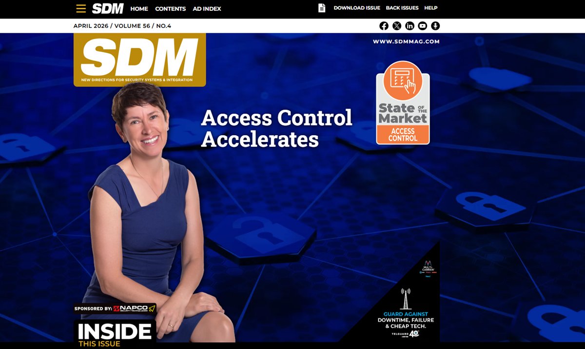 SDMmagazine's tweet image. #ICYMI The April edition of SDM magazine explores the state of the #AccessControl market, discusses how advancements in #AI allow #security professionals to deliver more actionable #VideoSurveillance solutions &amp;amp; outlines the benefits of modern #FirePanels: digitaledition.sdmmag.com/april-2026/