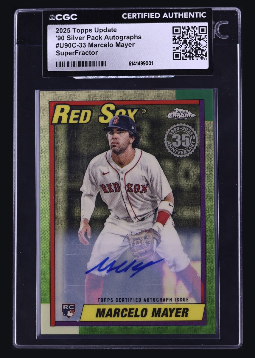 ChiefPrizm's tweet photo. ON FANATICS COLLECT ‼️

2025 Topps Update '90 Silver Pack Superfractor Marcelo Mayer ROOKIE AUTO 1/1 

⬇️⬇️⬇️
https://t.co/PoxvIKPGFV https://t.co/shZIf0YyhS