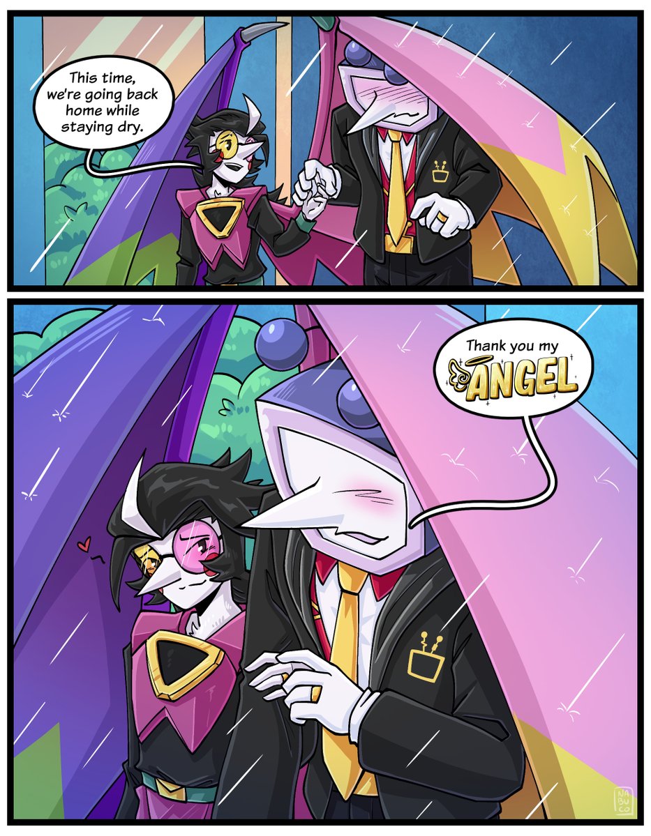 nabuco_88's tweet image. Rainy weather🌧️☔️

(I tried another style for making colorful pages. I'll probably create all my other ideas in this style, as 2-3 pages, or more if the idea is more longer.)

#spamtenna #tenna #spamton