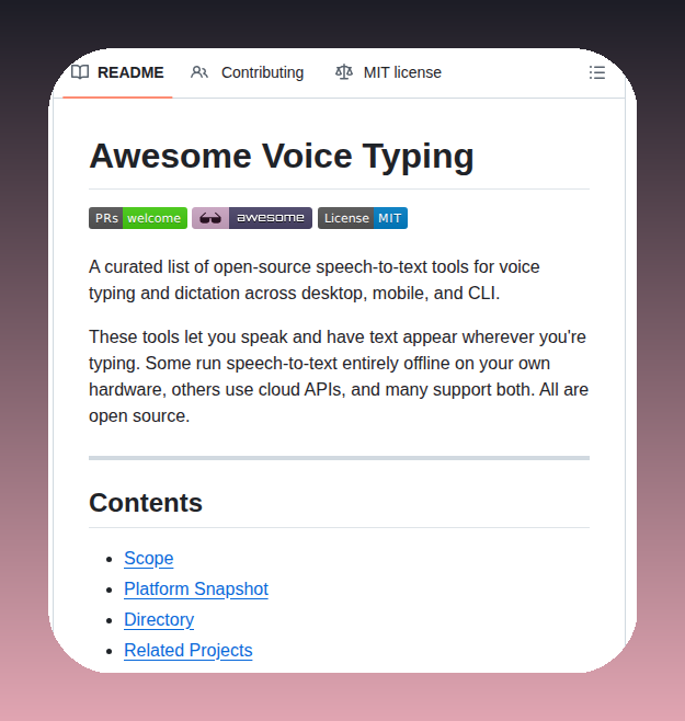 tom_doerr's tweet image. Open-source voice typing and dictation tools

github.com/primaprashant/…