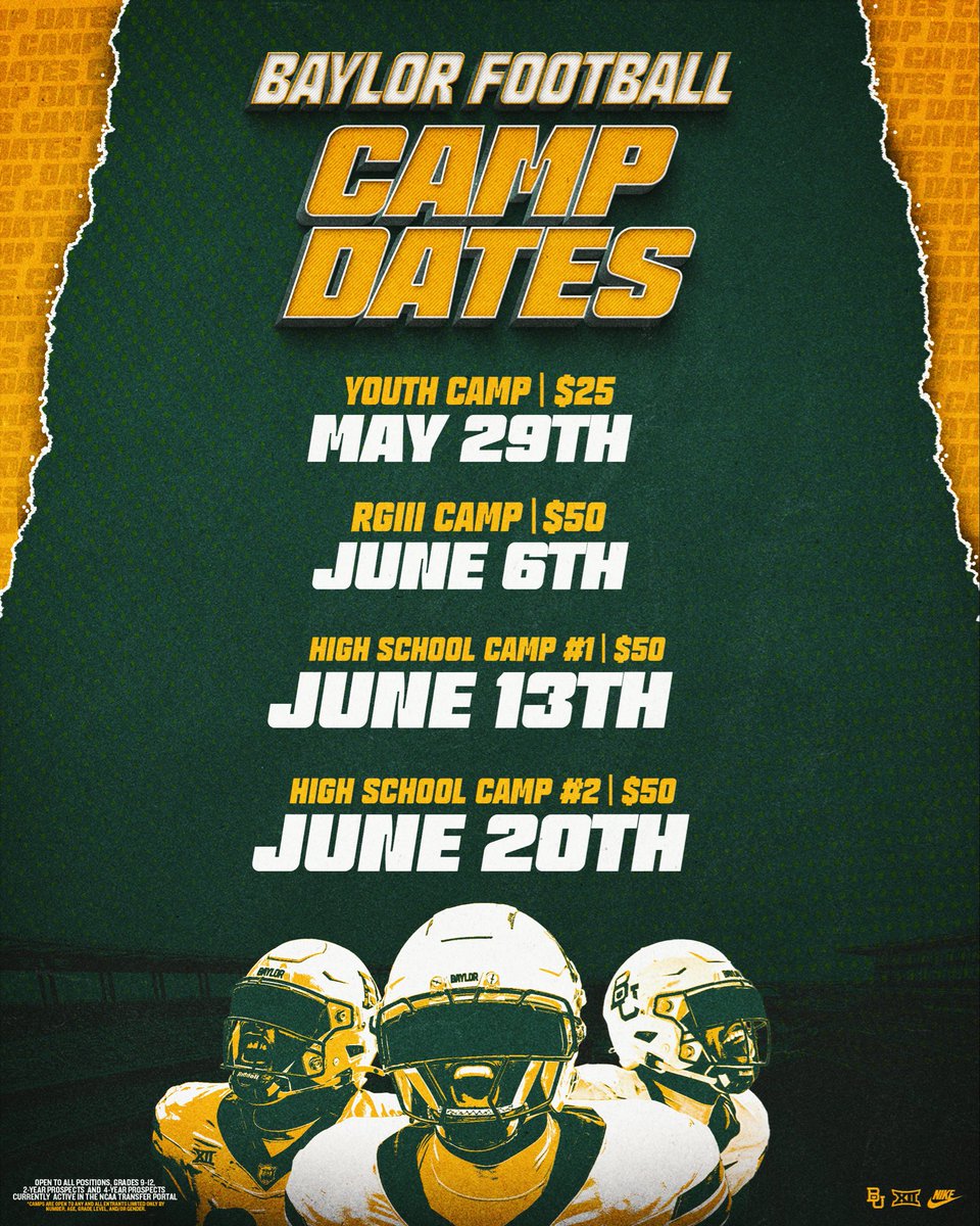 CoachDBaker81's tweet image. Come, let’s get better together and have fun. #SicEm #BU #GOONS #RGiii

campscui.active.com/orgs/BaylorFoo…