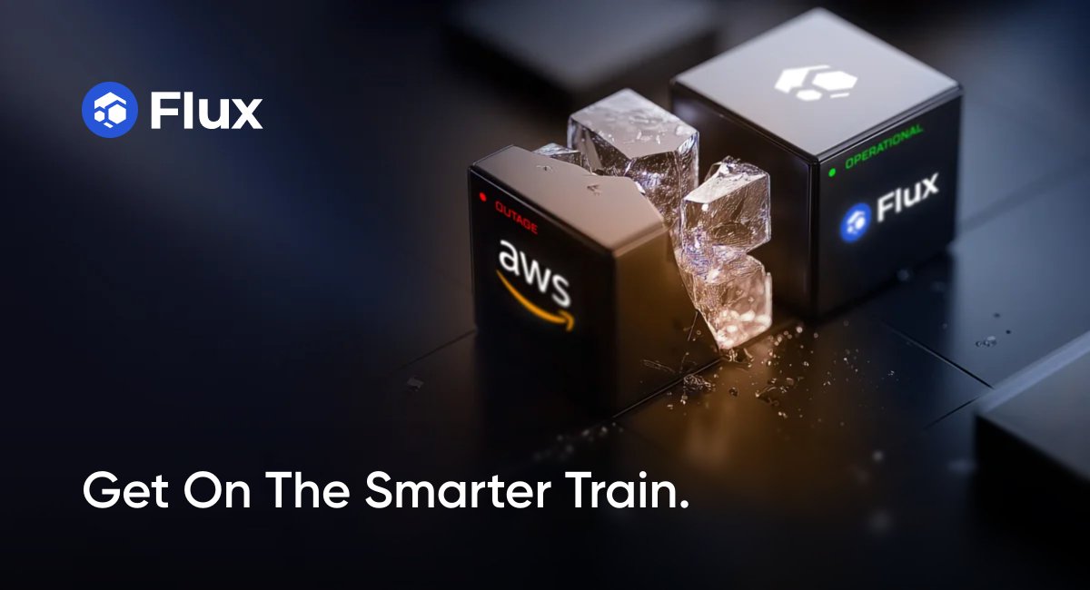 RunOnFlux's tweet photo. AWS charged you to upload your data. Then they charge you to store it. Then they charge you to move it. 

They've monetized every direction data can travel. There's a word for that. https://t.co/LlDy5gM3NH