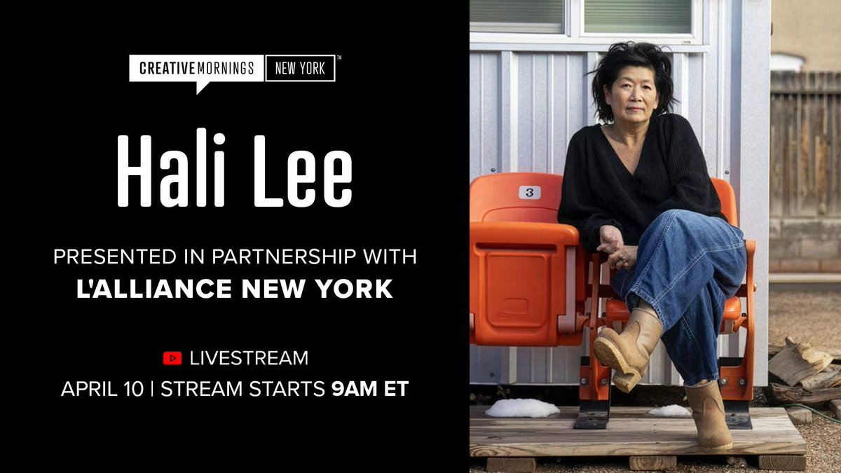 NewYork_CM's tweet image. You can still register to watch the livestream this Friday, April 10th with Hali Lee. Sign up on the livestream page on our site to get the link buff.ly/LCe5lLn #CMember #CMNYC @creativemorning