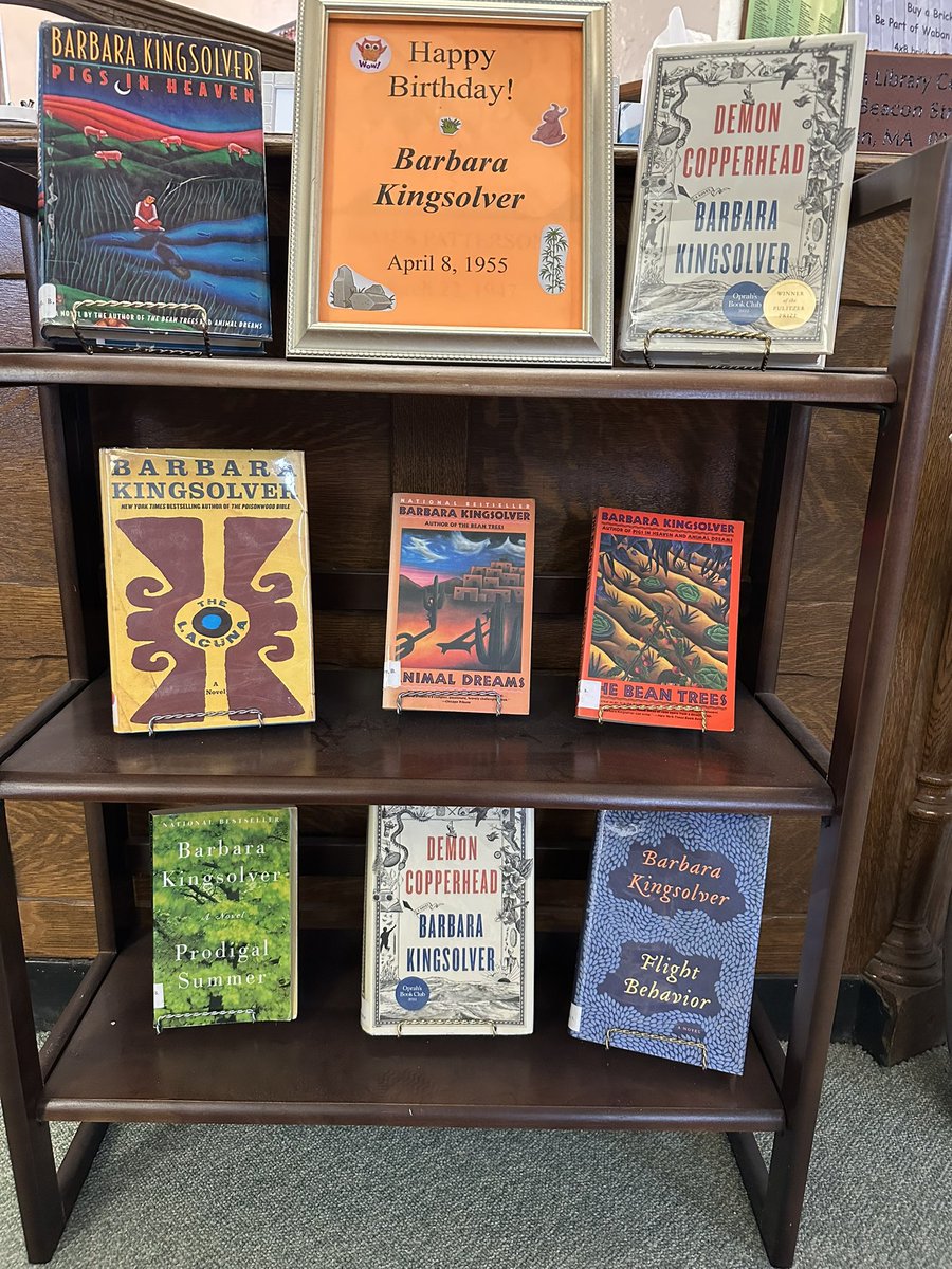 Happy birthday, Barbara Kingsolver! Check out our display of her books as we look forward to her next book, Partita, coming out at the end of this year.