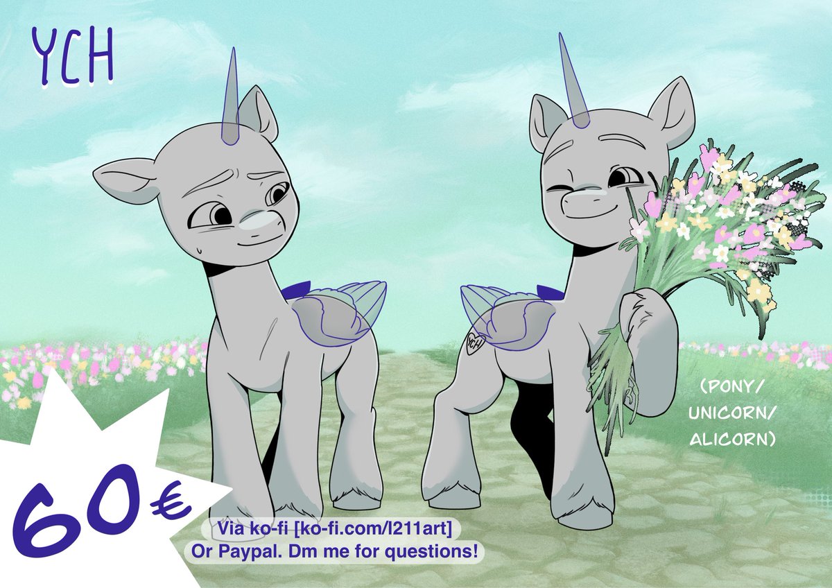 L211Apony's tweet photo. Spring YCH is here!! Get one via Ko-fi or dm me! 💐
https://t.co/fPZGeIAbTG https://t.co/y8gf0nxhHv