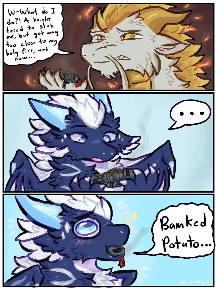 RyukiriDragon's tweet image. What should I do with this human? 
#dragon #comic