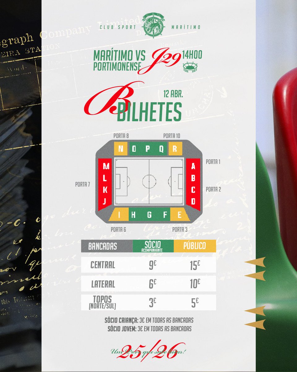 MaritimoMadeira's tweet photo. Todos ao Caldeirão apoiar o clube do nosso coração! 💚❤️🏟️
ℹ️🎫 Informação de bilhetes para o #CSMPSC
➕ Info 👉 https://t.co/dakm2pgtlx https://t.co/7uFn0mIsfA