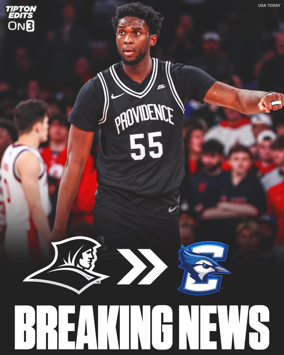 NEWS: Providence transfer big man Oswin Erhunmwunse has committed to Creighton, his agency <a href="/RocNationSports/">Roc Nation Sports</a> told <a href="/On3/">On3</a>.   The 6-10 sophomore averaged 6.9 points, 8.3 rebounds, and 2.1 blocks per game this season. Was one of the top bigs in the portal. 

on3.com/news/former-pr…