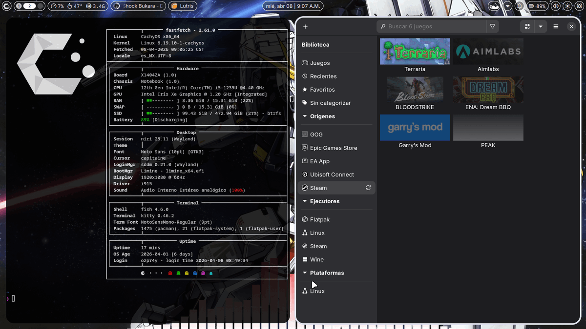 bot_unixporn's tweet image. [NIRI] CachyOS + Niri + Noctalia + Gundam = My home
Link: redd.it/1sfvzjy

#unixporn #linux #screenshot