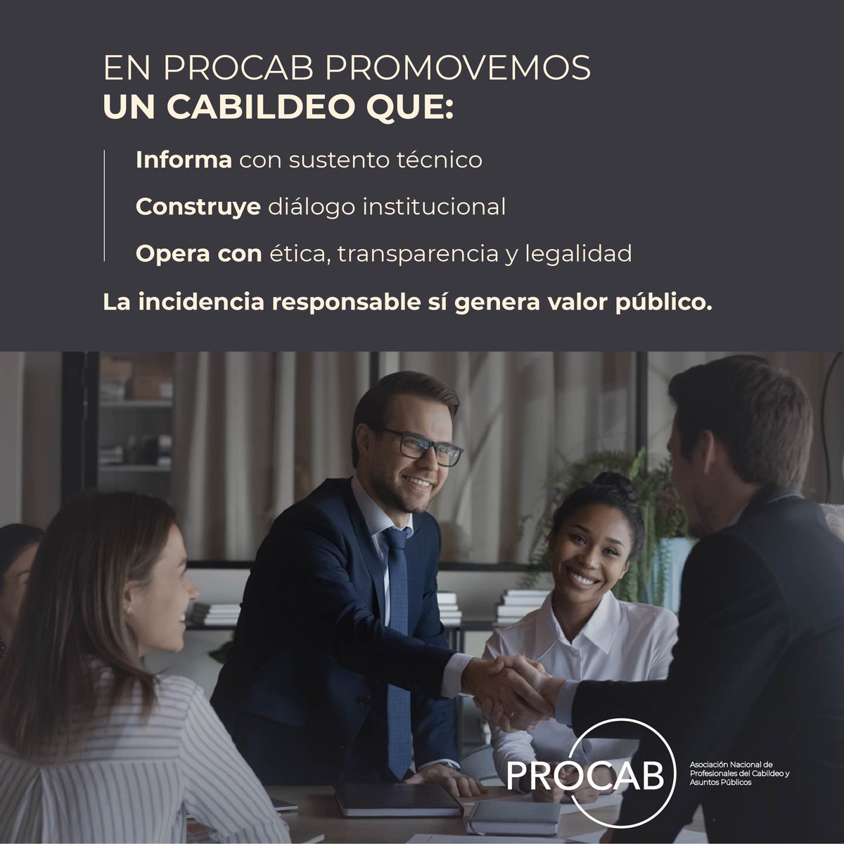 ProcabMexico's tweet image. La percepción del cabildeo define su impacto. Sin estándares claros, se pierde confianza; con profesionalización, se fortalece la toma de decisiones.✅

🗣️Abramos la conversación:
¿Coinciden en que la clave está en cómo se ejerce?

#PROCAB #CabildeoResponsable #Transparencia