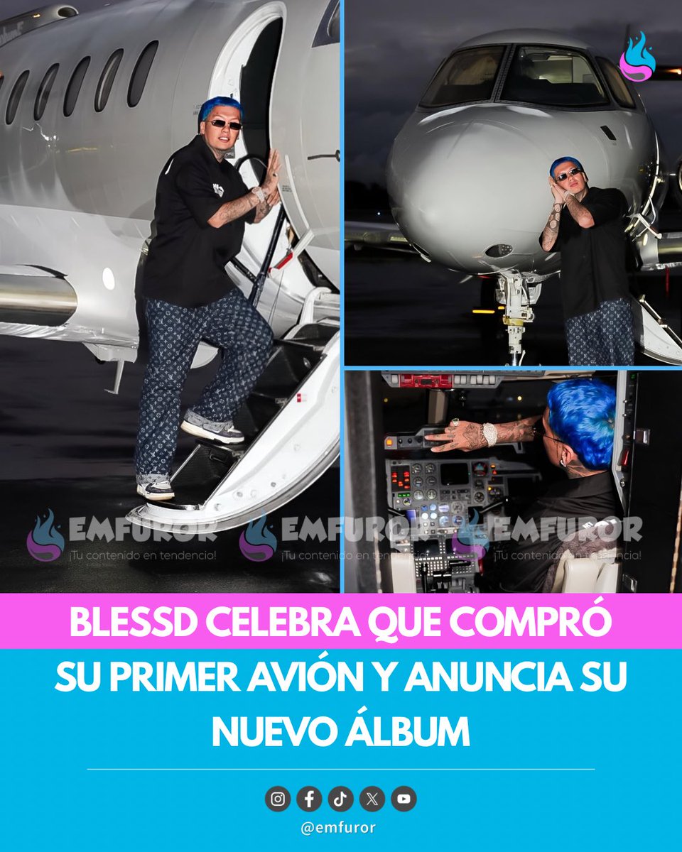 emfuror's tweet photo. Blessd dejó sin palabras a sus seguidores al compartir uno de los logros más grandes de su vida ✈️
El artista reveló el pasado 7 de abril que cumplió el sueño que durante años parecía imposible: comprarse su primer avión

👩‍💻: #EMFUROR https://t.co/VPjgIV0jVJ