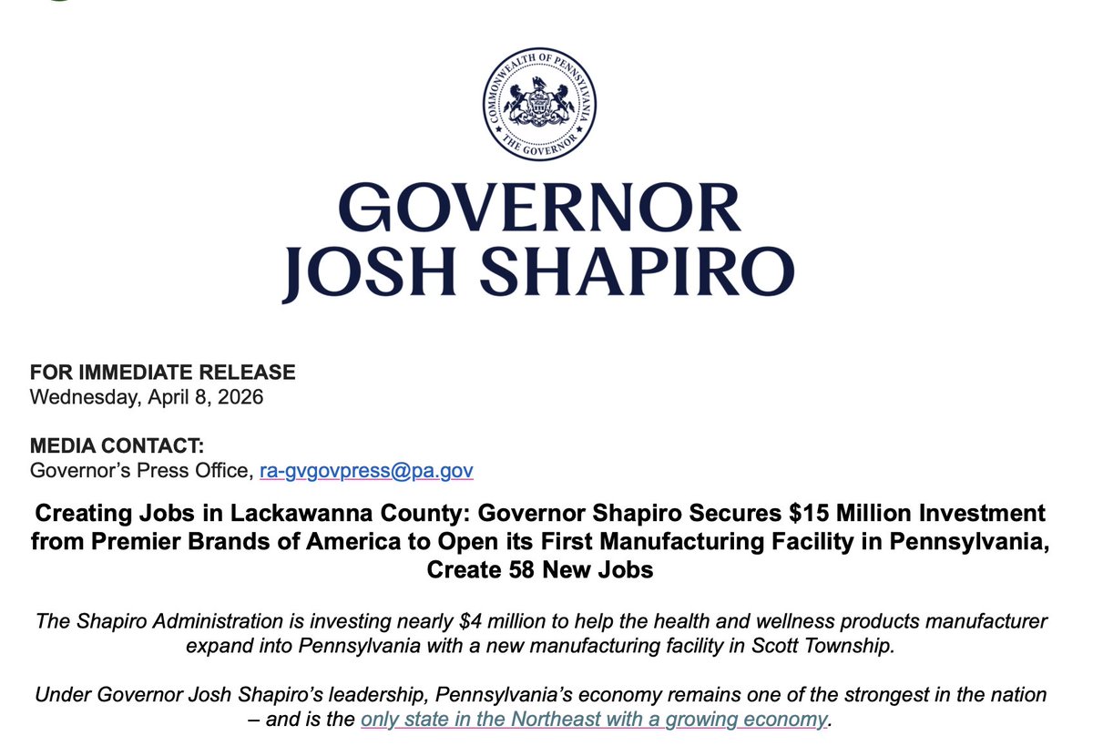 Pennsylvania Governor's Office tweet media