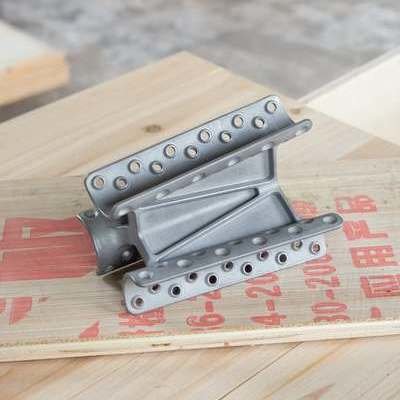 core77's tweet image. These aluminum Norm Brackets are by Switzerland-based industrial designer Silvio Rebholz. The idea is to create furniture, while letting nature do most of the work. Parts… core77.com/posts/143661/I… #IndustrialDesign #SustainableFurniture #EcoFriendly #WoodWorking #DesignInnovation