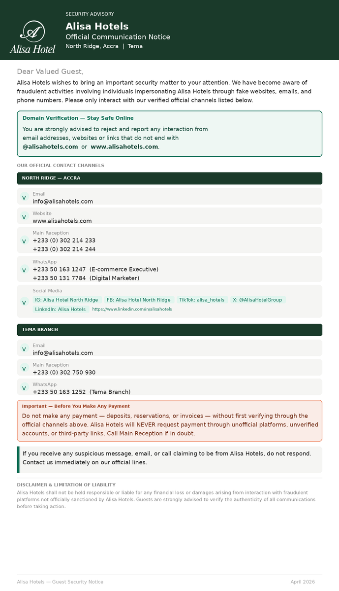 ALISA HOTELS tweet media