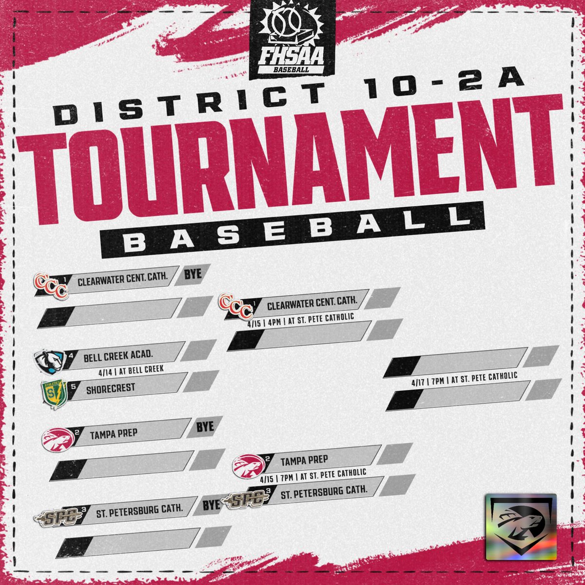 TPrep_Athletics's tweet photo. ⚾️ // Good luck to our baseball team in the upcoming District Tournament! The Terrapins earned the No. 2 seed and will face No. 3 St. Petersburg Catholic in the semifinals on Wednesday, April 15, at 7:00 PM at SPC.

🔗 | https://t.co/gq68FlG22O

#Terps4Life 🐢 https://t.co/UKdJ98ISHr