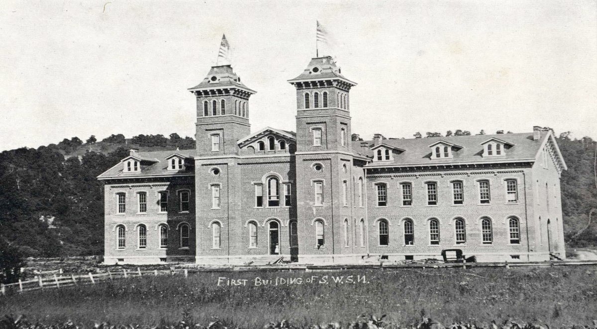 ZachFrailey's tweet photo. Digging into archive photos today and think I came across the oldest photograph (not illustration) of PennWest California's Old Main I have ever seen. Bonus view of 1916 California, PA waterfront that is neat to see too. https://t.co/Rd2pN17ofa