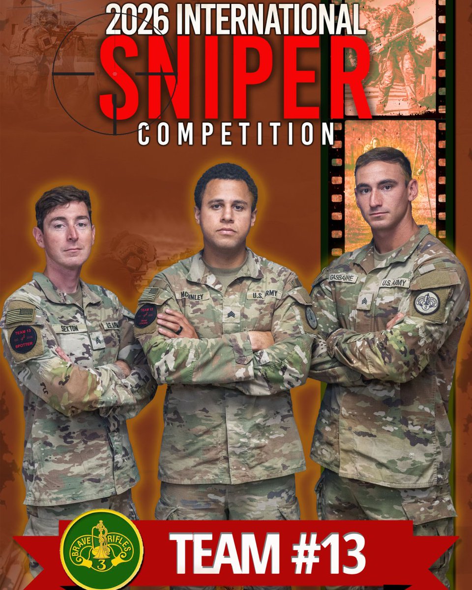 iiiarmoredcorps's tweet image. It’s #InfantryWeek. Three teams from III Armored Corps are competing in #BestSniper at Fort Benning.

They'll take on 34 teams including partners from Finland, South Korea, Singapore, Sweden, Ireland, Brazil, France, Canada, and Germany.

Follow @MCoEFortBenning for updates.