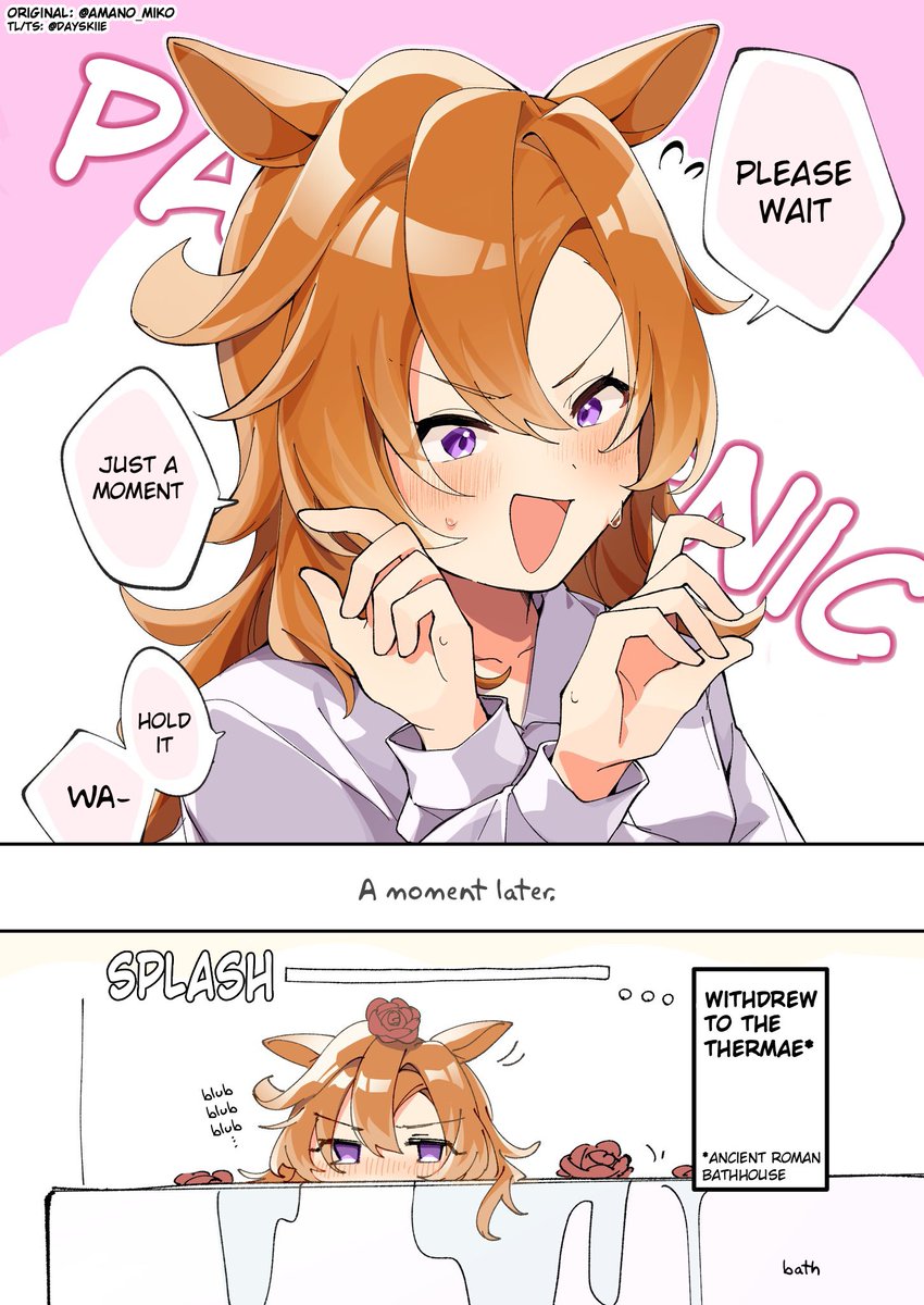 "Girlfriend Ope's failed revenge"
(Original by: <a href="/amano_miko/">あまの</a>)

She's a glass cannon after all
#UmaTranslations #ウマ娘