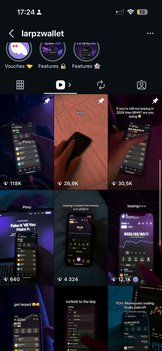 mango_'s tweet photo. DID YOU KNOW?

> Apparently, you can get 1000s of SOL on your @phantom for just $30 🤯

Fake ones, ofc.

> Some Instagram larpers use "larpzwallet", a Phantom lookalike that lets them fake any balance.

A subscription + access costs $30. I absolutely hate this... https://t.co/wtS8MtwMP0