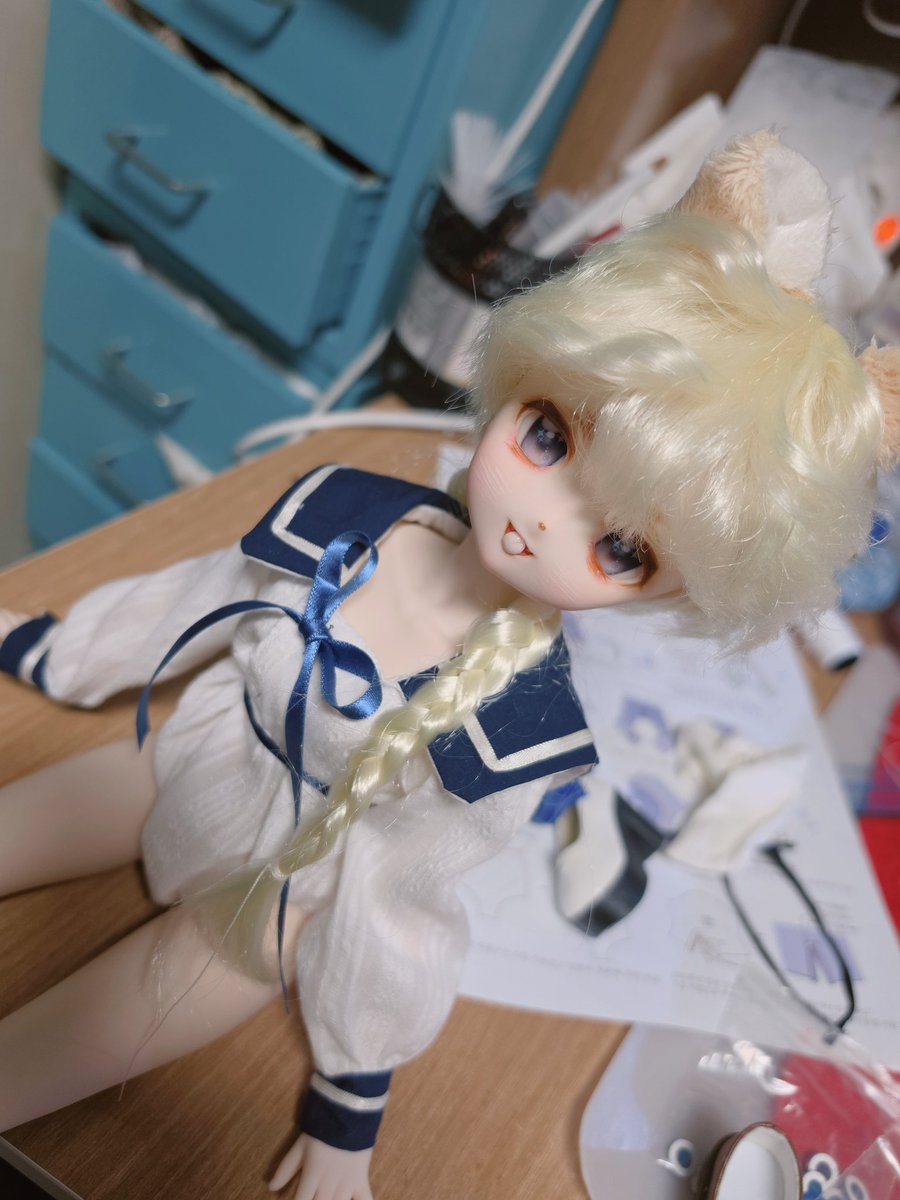 오랫만에 옷 지어줌
#우리애귀여워 #MDD좋아요
#うちのこかわいい #MDDはいいぞ  #うみまちの子