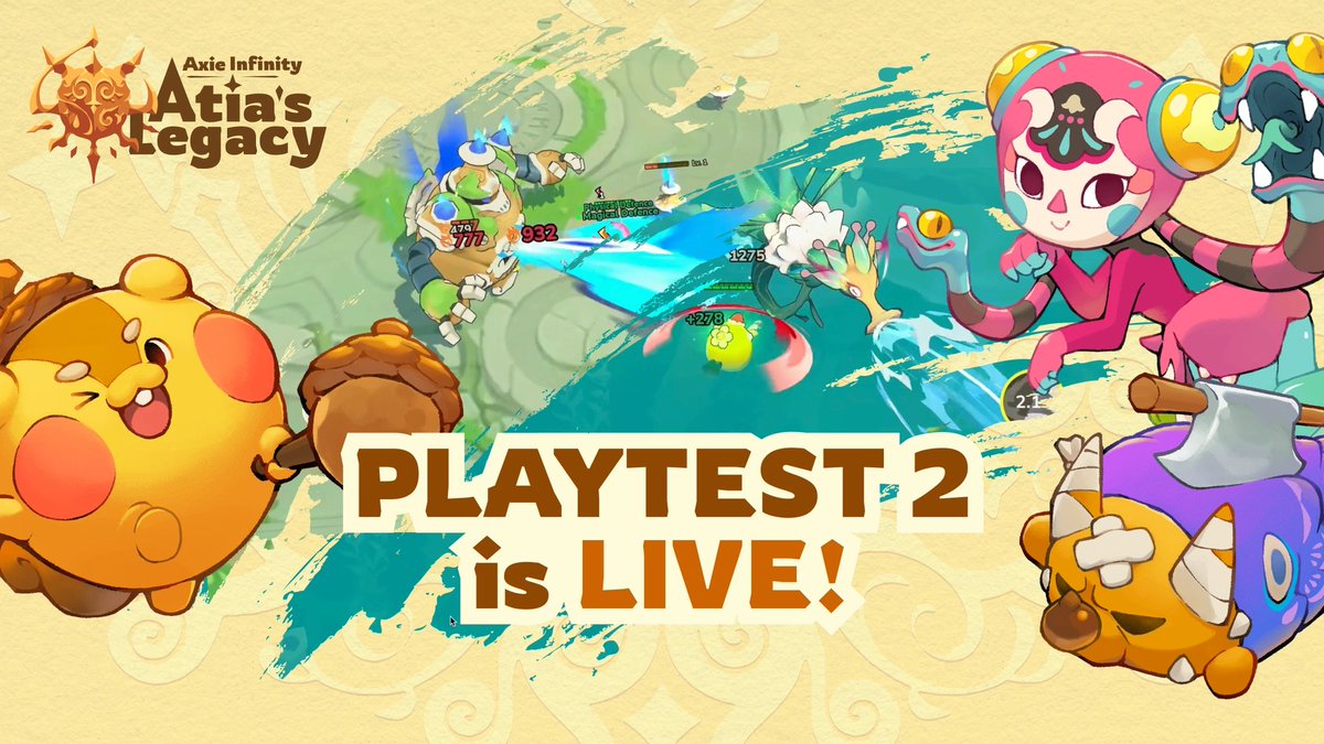 🚨 Atia’s Legacy Playtest 2 is LIVE!

We’re giving away 10 ACCESS CODES so you can jump in and experience the action!🔥

Want in? Here’s how to join:
✅ Follow <a href="/Peanathhhh/">Peanath.ron | GGenesis</a>  &amp; <a href="/AxieInfinity/">Axie Infinity</a> 
🔁 Like &amp; RT this post
👥 Tag 3 friends

⏳ Winners will be announced in 24 HOURS!