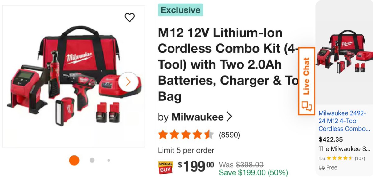 glitchaddicts's tweet image. $398 MILWAUKEE TOOL SET FOR $199 

Same set is selling for $422 elsewhere

Free in store pick up if available near you 

mavely.app.link/YWffyB6Pa2b #ad