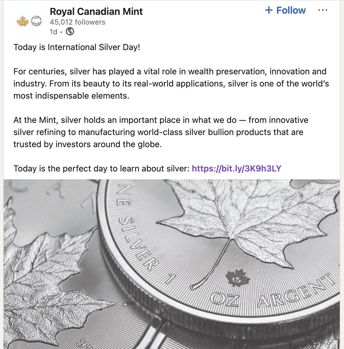 Yes, #silver now has its own day of recognition.  And most deservingly!!