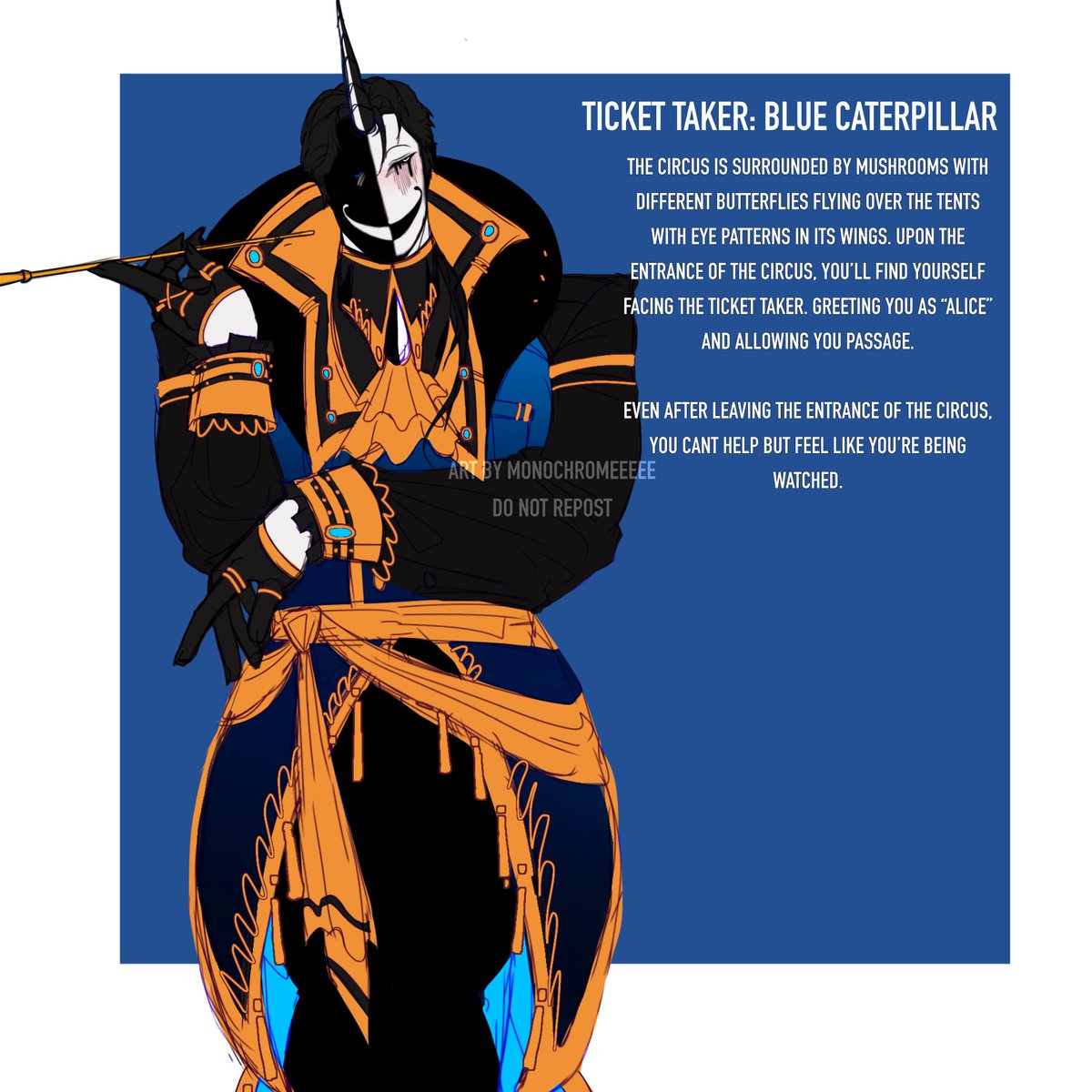 Achr0C18102's tweet image. ALICE AND WONDERLAND AU: (3/6)
The Blue Caterpillar: #TicketTaker / Bil

#thefreakcircus #tfc #tickettakertfc