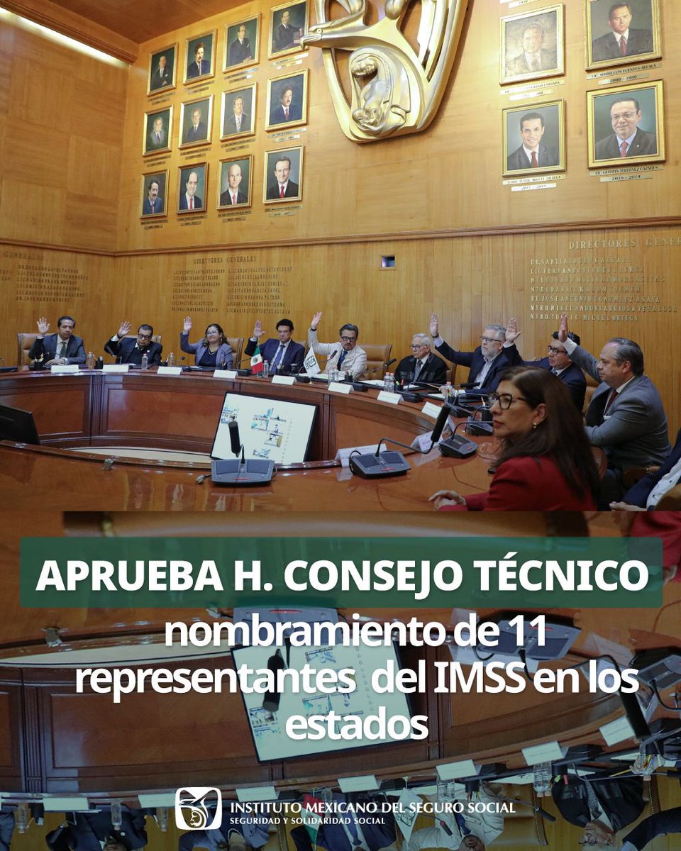 Tu_IMSS's tweet image. Aprueba el H. Consejo Técnico del #IMSS el nombramiento de 11 representantes estatales.

El director general, @zoerobledo, tomó protesta a los nuevos titulares, quienes asumirán funciones el 16 de abril de 2026.

🔗 goo.su/Uj5BGz