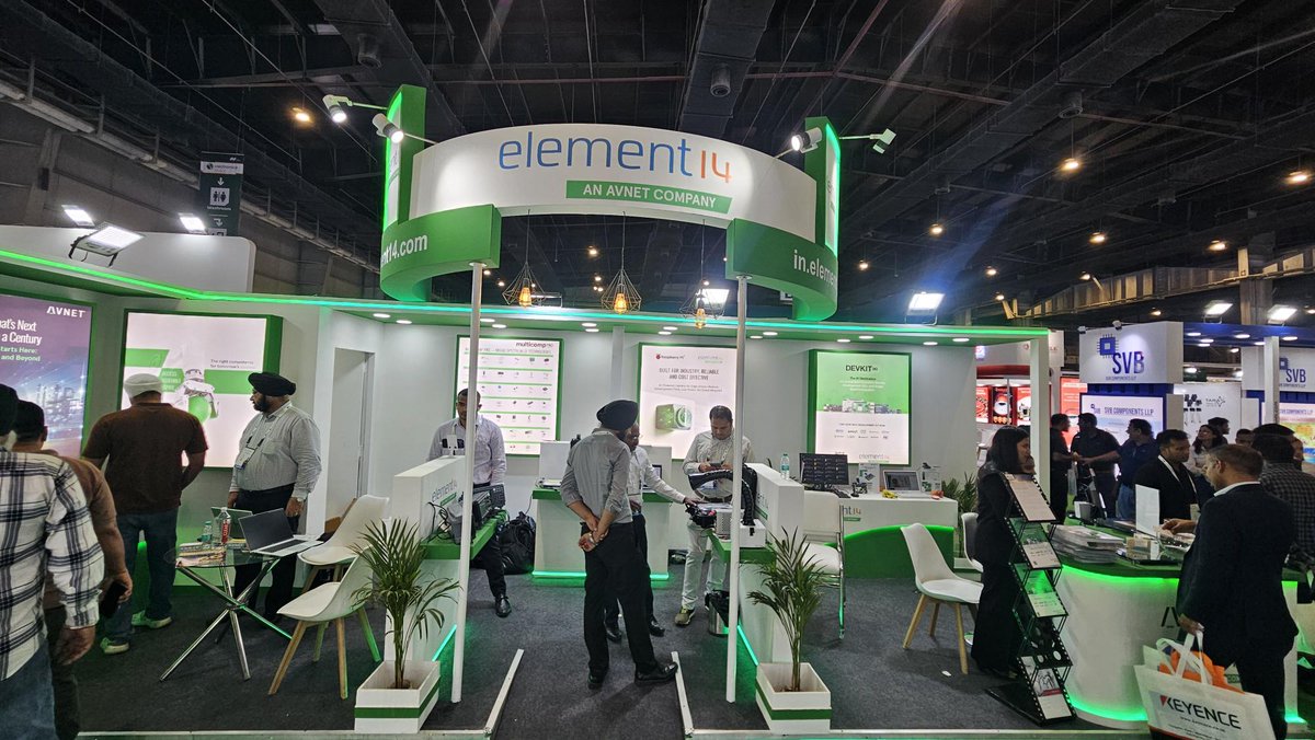element14_Avnet's tweet image. Delighted to be at #electronica India! We're in Hall 9, Booth B51

Stop by and talk to us about #DevKitHQ and check out products from leading suppliers including Analog Devices, Raspberry Pi, Mulitcomp Pro and NI!