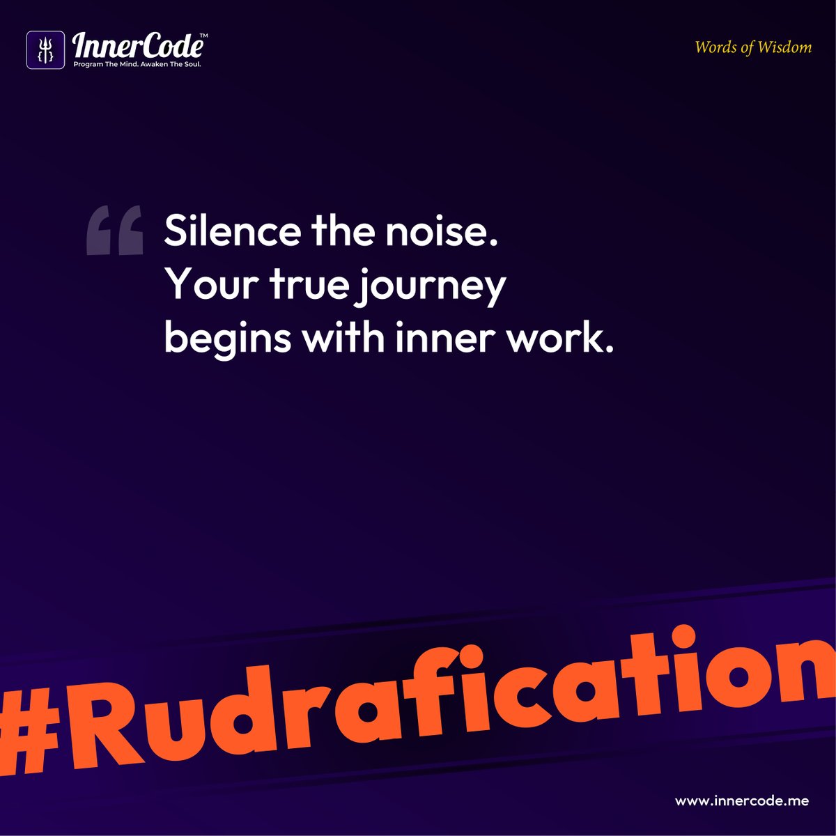 ShivRudransham's tweet photo. The noise of the world ends where your inner work begins. #Rudrafication #InnerCode #reCreateLifewithRudra #Rudransham https://t.co/aHnXkCISJS